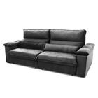 Sofá Retrátil/reclinável Grécia 2,10m Suede Velut Cinza C/ Mo