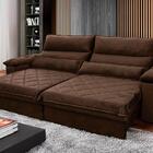 Sofá Retrátil/reclinável Grécia 2,50m Suede Velut Marrom C/ M