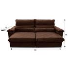 Sofá Retrátil/reclinável Grécia 2,50m Suede Velut Marrom C/ M