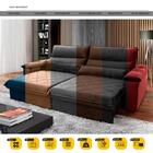 Sofá Retrátil/reclinável Grécia 2,70m Suede Velut Azul Marinh