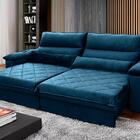 Sofá Retrátil/reclinável Grécia 2,70m Suede Velut Azul Marinh