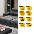 Sofá Retrátil/reclinável Grécia 3,00m Suede Velut Cinza C/ Mo