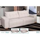 Sofá Retrátil Reclinável Madri 3 Lugares Veludo Creme 210cm
