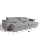 Sofá Retrátil Reclinável Majestoso 290m Grafite