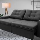 Sofá Retrátil/reclinável Malta 2,00m Suede Velut Cinza C/ Mol