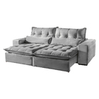 Sofá Retrátil Reclinável Máximo Alto Padrão Cinza 2,10m