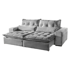 Sofá Retrátil Reclinável Máximo Alto Padrão Cinza 2,30m