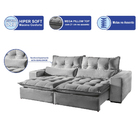 Sofá Retrátil Reclinável Máximo Alto Padrão Cinza 2,30m