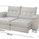 Sofá Retrátil Reclinável Molas Ensacadas Chicago 210 Cm Velud