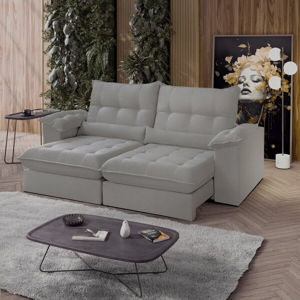 Sofá Retrátil Reclinável Molas Ensacadas Chicago 230 Cm Velud