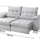 Sofá Retrátil Reclinável Molas Ensacadas Chicago 250 Cm Cinza