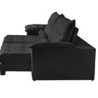 Sofá Retrátil Reclinável Molas Ensacadas Chicago 270 Cm Preto