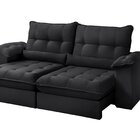 Sofá Retrátil Reclinável Molas Ensacadas Chicago 270 Cm Preto