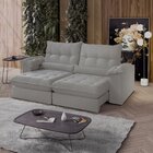 Sofá Retrátil Reclinável Molas Ensacadas Chicago 290 Cm Bege