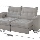 Sofá Retrátil Reclinável Molas Ensacadas Chicago 290 Cm Bege
