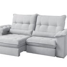 Sofá Retrátil Reclinável Molas Ensacadas Chicago 290 Cm Cinza