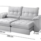 Sofá Retrátil Reclinável Molas Ensacadas Chicago 290 Cm Cinza