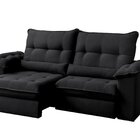 Sofá Retrátil Reclinável Molas Ensacadas Chicago 290 Cm Preto