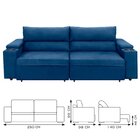 Sofá Retrátil Reclinável Molas Ensacadas Havana 250 Veludo Az