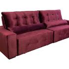 Sofá Retrátil/reclinável Montebello 2,30m Suede Veludo Vinho