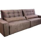 Sofá Retrátil/reclinável Montebello 2,70m Suede Veludo Tabaco