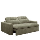 Sofá Retrátil Reclinável Napoli 2,30m 4 Lugares Veludo Bege C