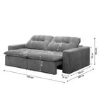 Sofá Retrátil Reclinável Napoli 2,30m 4 Lugares Veludo Cinza