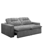 Sofá Retrátil Reclinável Napoli 2,30m 4 Lugares Veludo Cinza
