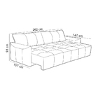 Sofá Retrátil Reclinável Para Sala 4 Lugares 262cm Merano L06