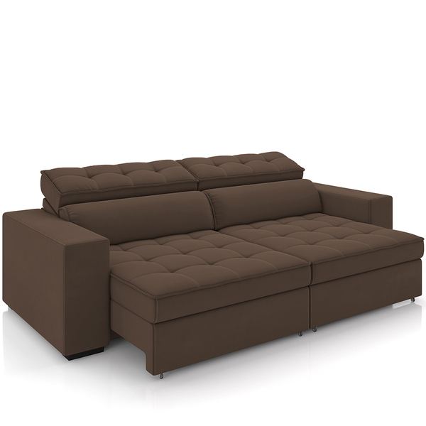 Sofá Retrátil Reclinável Para Sala De Estar Living 218cm Clar