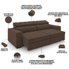 Sofá Retrátil Reclinável Para Sala De Estar Living 218cm Clar