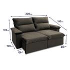 Sofá Retrátil Reclinável Paris 2,00m Suede Velut Tabaco Molas