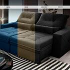 Sofá Retrátil/reclinável Sevilha 2,50m Suede Velut Azul Marin