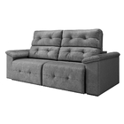 Sofá Retrátil Reclinável Suede Cinza Barcelona