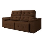 Sofá Retrátil Reclinável Suede Marrom Barcelona