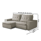 Sofá Retrátil Reclinável Valentino 2,10m Linho Star Confort