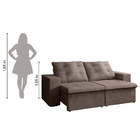 Sofá Retrátil Reclinável Veneza 2,10m 4 Lugares Veludo Marrom