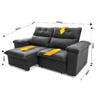 Sofá Retrátil/reclinável Verona 2,00m Suede Velut Cinza C/ Mo