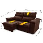 Sofá Retrátil/reclinável Verona 2,00m Suede Velut Marrom C/ M