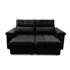 Sofá Retrátil/reclinável Verona 2,00m Suede Velut Preto C/ Mo