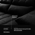 Sofá Retrátil/reclinável Verona 2,00m Suede Velut Preto C/ Mo