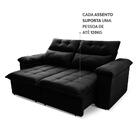 Sofá Retrátil/reclinável Verona 2,00m Suede Velut Preto C/ Mo