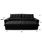 Sofá Retrátil/reclinável Zurique 2,50m Suede Velut Cinza C/ M