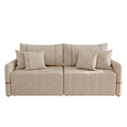Sofá Retrátil Sem Caixa 3 Lugares 2,20m Com Almofadas Linho B