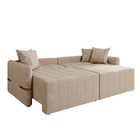 Sofá Retrátil Sem Caixa 3 Lugares 2,20m Com Almofadas Linho B