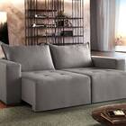 Sofá Retrátil Urano Cinza 1,90cm Almofadas Soltas