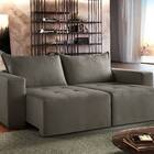 Sofá Retrátil Urano Cinza 2.20cm Almofadas Soltas