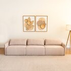 Sofá Retrátril 3 Lugares Linho Capri Bege