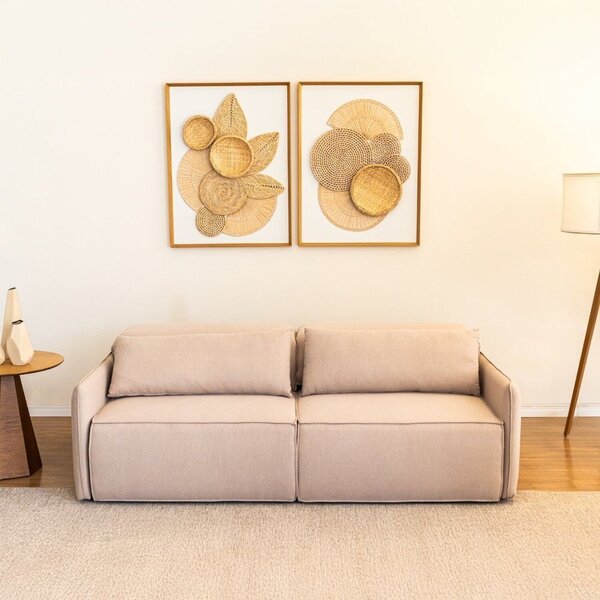 Sofá Retrátril 3 Lugares Linho Capri Bege