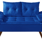 Sofa Retro Bariloche 2 Lugares Revestimento Courino Pes Em Ma